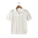 Men's Retro Mesh Knitted Polo Shirt