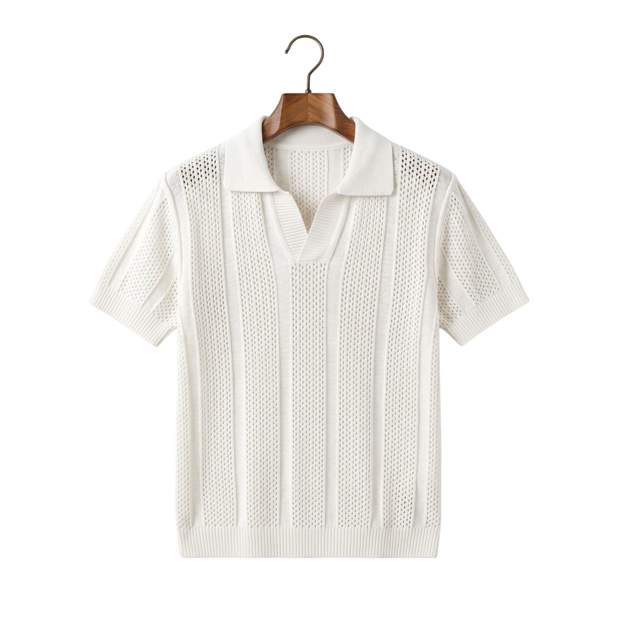 Men's Retro Mesh Knitted Polo Shirt